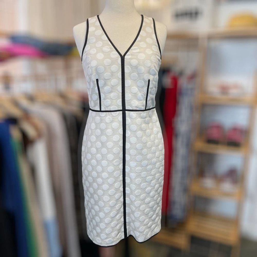 ANN TAYLOR ~ Gorgeous Polka Dot on Tan Dress ~ Size 0